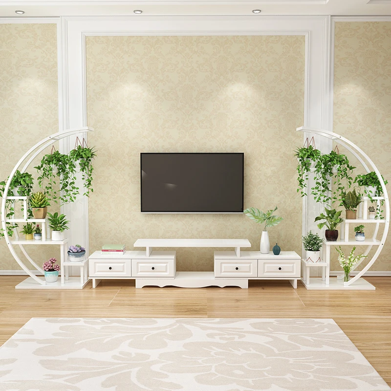 

Multi-storey Room Introspection Space Balcony Decorate Iron Art Of Placing Books Flowerpot European Style Frame