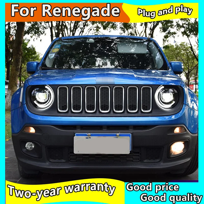 Автомобильный Стильный чехол для jeep Renegade фары для Renegade светодиодный фары DRL Объектив двойной луч HID Ксеноновые фары аксессуары