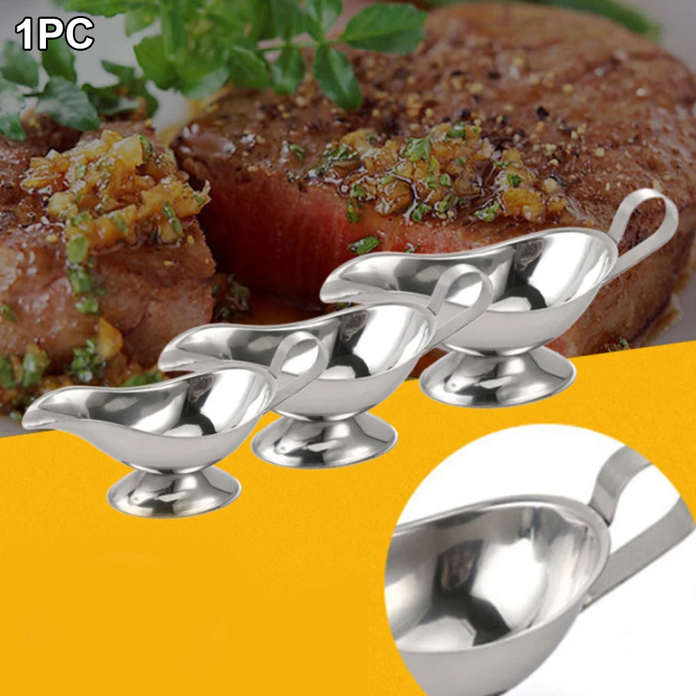 Коммерческое блюдо, эргономичная ручка, кухонный вкус, без капель, для губ, для специй, соуса, соль, нержавеющая сталь, соусник, ресторанный уксус