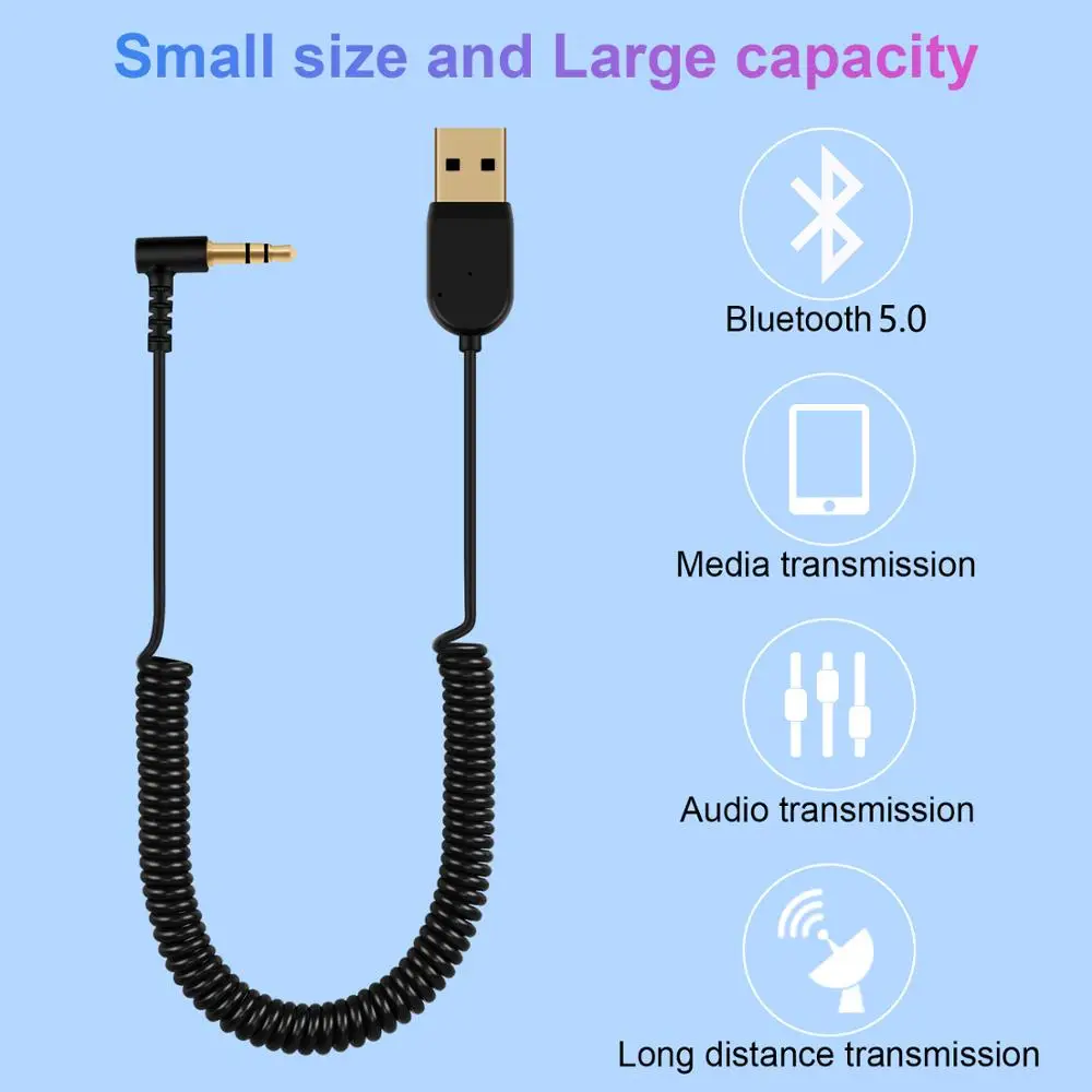 5,0 Bluetooth адаптер Mini USB 2,0 CSR регулируемый приемник адаптер для автомобильного динамика AUX интерфейс динамик с 3,5 штекерным кабелем