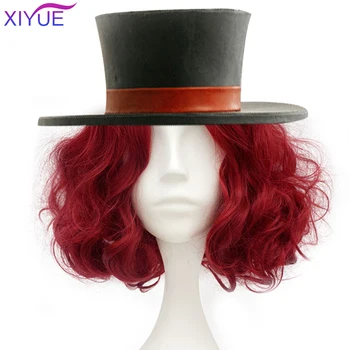 

XIYUE Red Synthetic Wig Lolita Short Bob Wig With Bangs Cosplay Water Wave Synthetic Hair Wigs For Women American Style