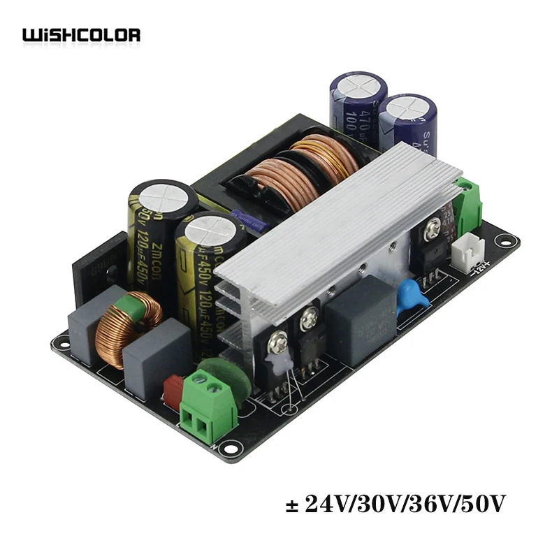 

Wishcolor New AC 200-240V LLC Power Amplifier Switching Power Supply Board 600W Dual Output ±24V/30V/36V/50V Optional Voltage