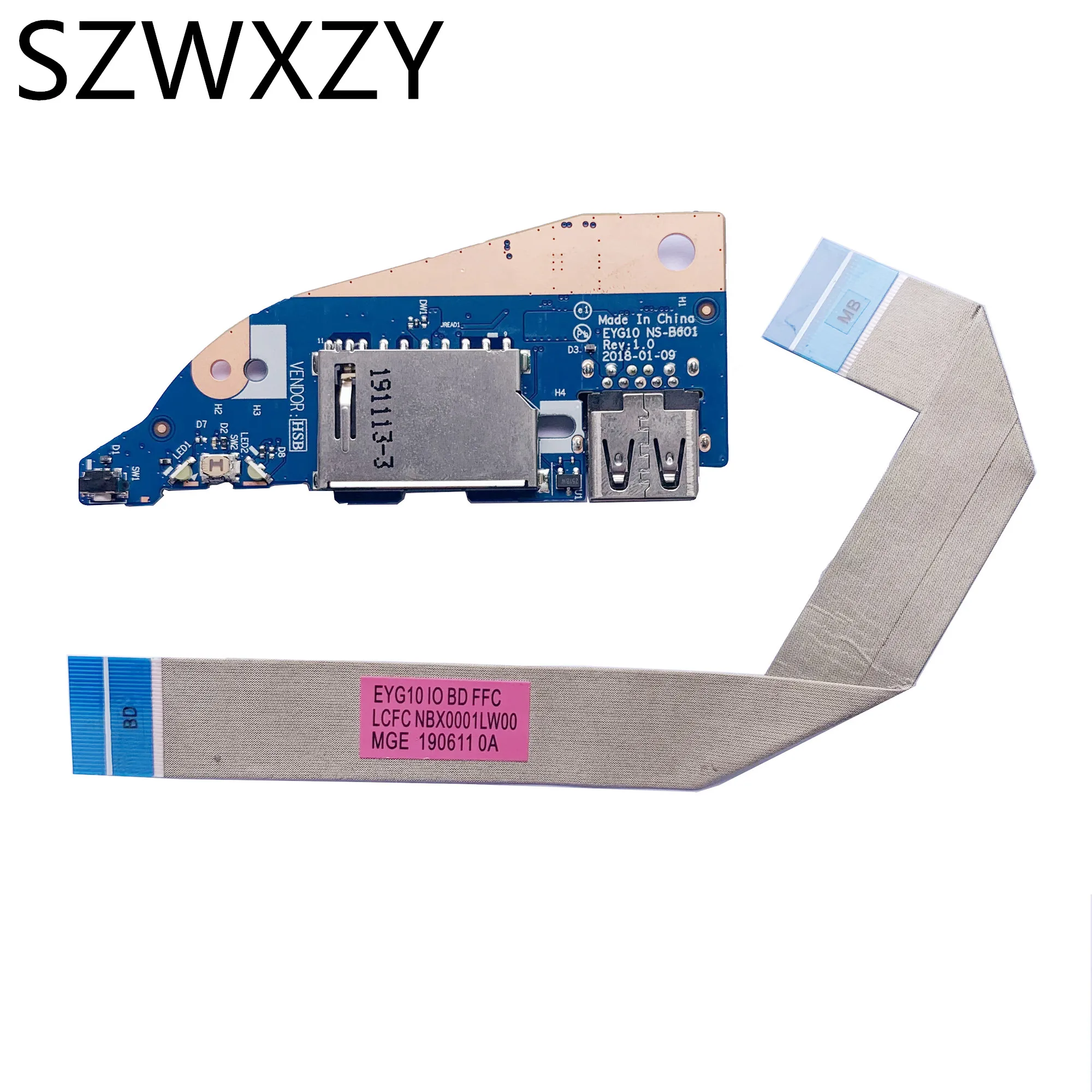 SZWXZY NEW Original Board with Cable Power Switch Panel USB SD Card For Lenovo YOGA 530-14IKB NS-B601 5C50R08719 | Компьютеры и офис
