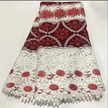 

2020 Latest Guipure Lace Cord Lace Embroidery French African Cord Lace Fabric High Quality Nigeria Lace Fabric For Wedding WD95