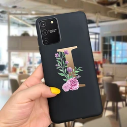 Charming Floral Letters Soft TPU Back Cover for Galaxy S10 Lite (Black I)