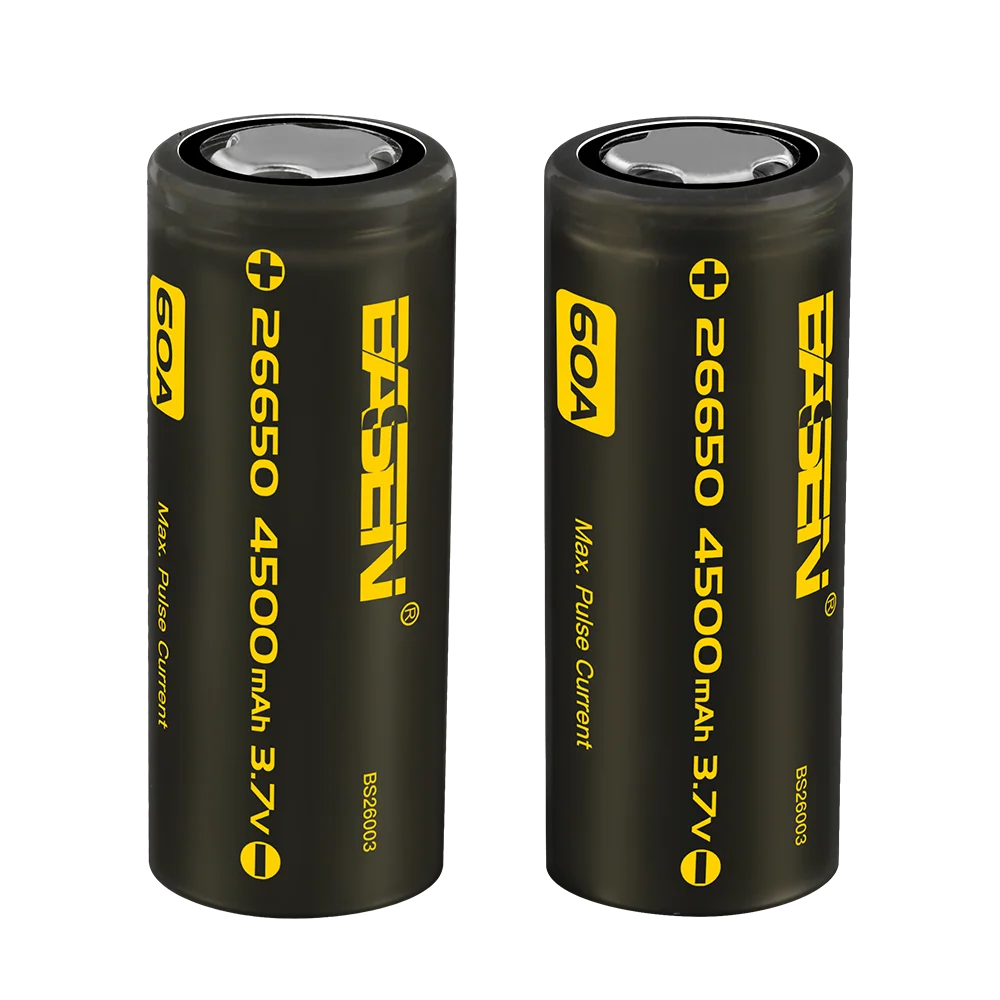 BASEN BS26003 26650 литиевая батарея 3,7 V 4500mAh Высокая емкость 26650-60A аккумуляторная батарея подходит для вспышки