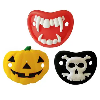 

3pcs Silicone Pacifier Nipple Halloween Elements Design Baby Soother Toddler Orthodontic Nipples Teether Baby Pacifier