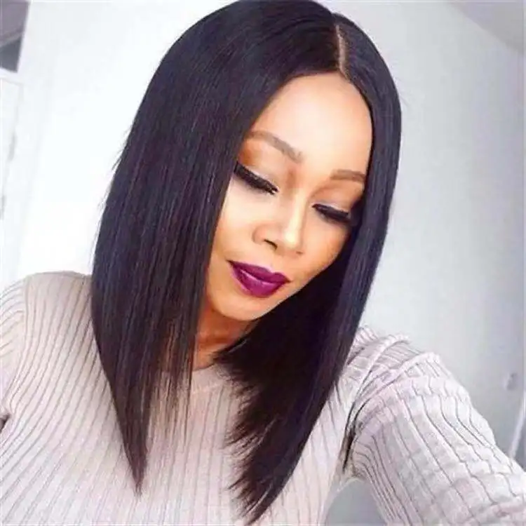 

Lace Short Bob Wigs Peruvian Remy Hair Can Be Dyed Lace Front 100% Human Hair Wigs Pre-Plucked Bleached Knots