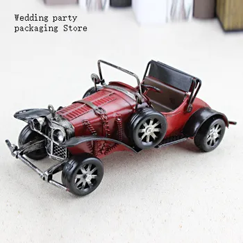 

Vintage Handmade Classic Car Model Ornaments Iron Crafts Vehicle Figurines Retro Car Miniature Bar Furnishings Kid Toys Gifts