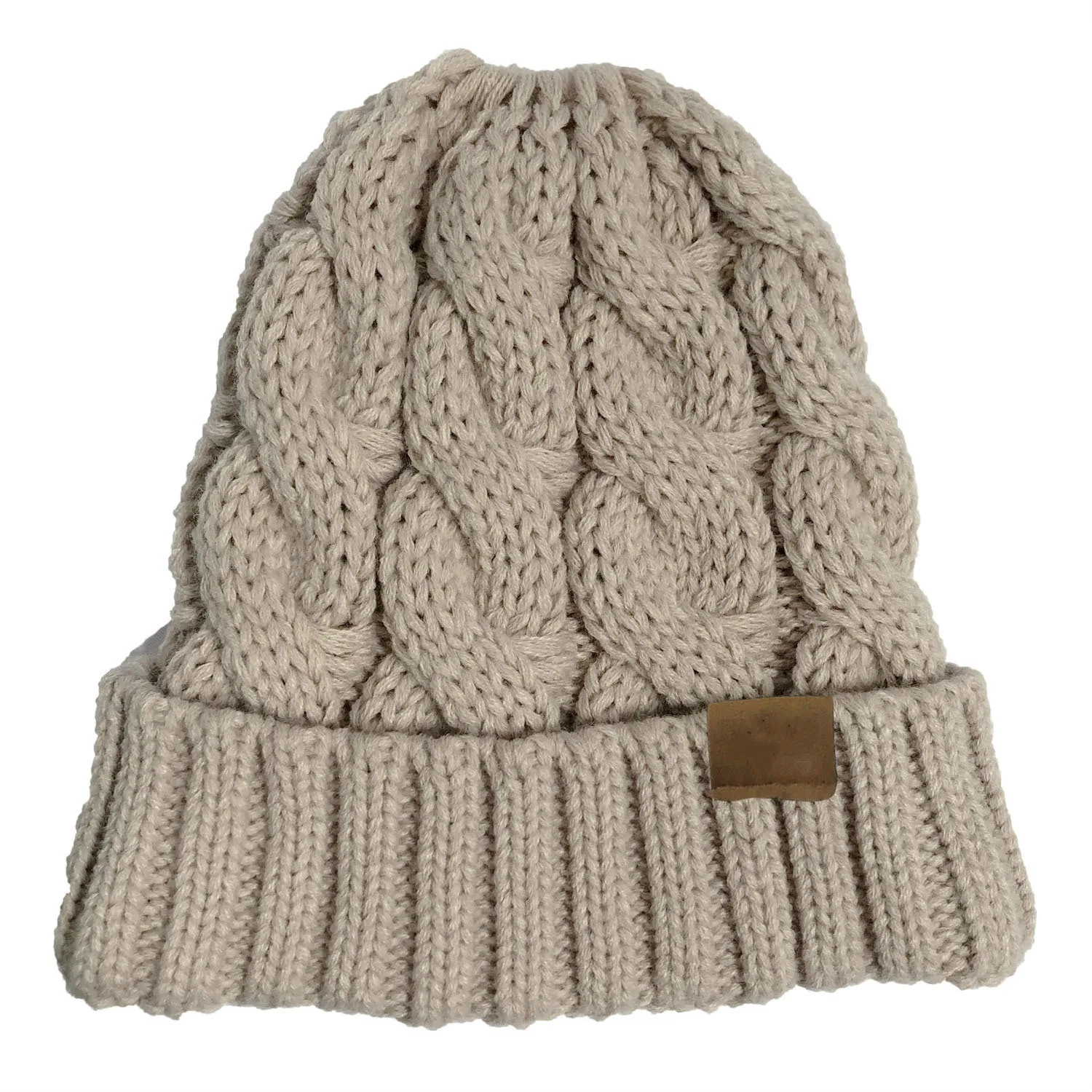 Модная уличная стильная популярная одноцветная Вязаная Шерстяная женская шапка с конским хвостом, теплая Женская шапка - Color: 6