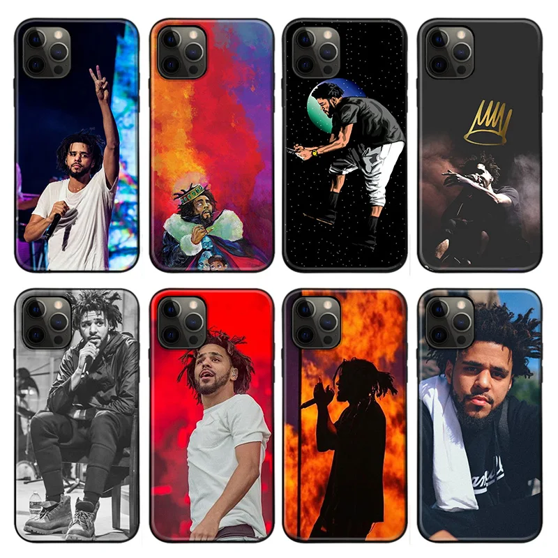 J. Черный силиконовый мягкий чехол Cole Jcole Rapper из ТПУ для iPhone 11 12 Pro Mini X XR XS MAX 5 5S 6S 7 8