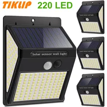 

138/220 LED Solar Light Outdoor Waterproof Solar Powered Exterior Wall Lamp With Sensor Street Yard Lighting Balcony Decorations