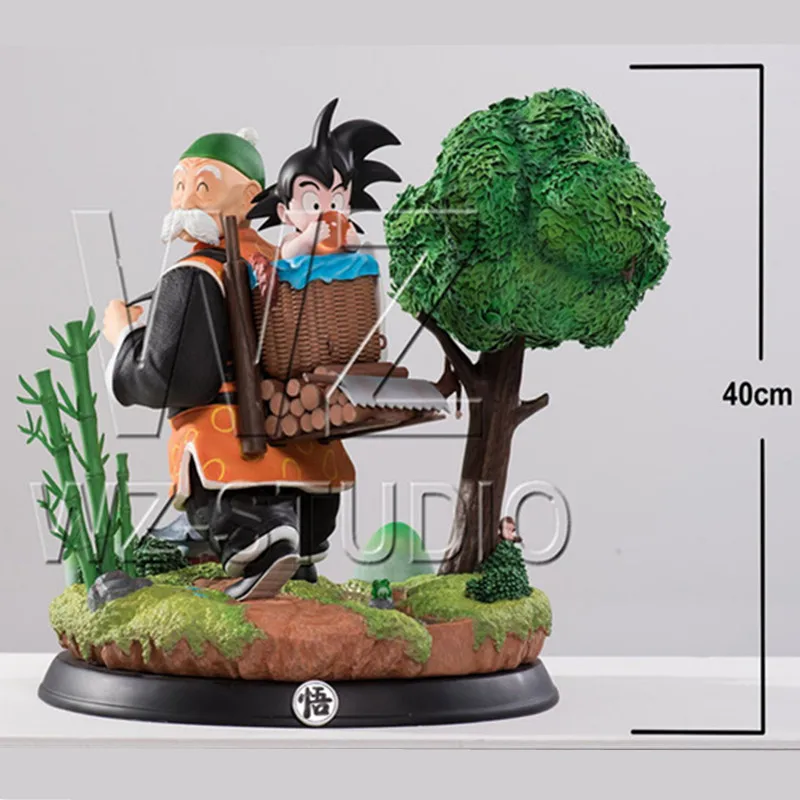 Аниме Dragon Ball Z Супер Saiyan детство Гоку и дедушка GK смолы сцены Статуя Фигурка модель игрушки Рождественский подарок X3581 - Цвет: Многоцветный