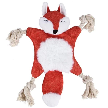 

Simulation Pet Supplies Chew Teeth Clean Home Squeak Interaction Anti-Bite Fox Shape Soft Corduroy Dog Toy