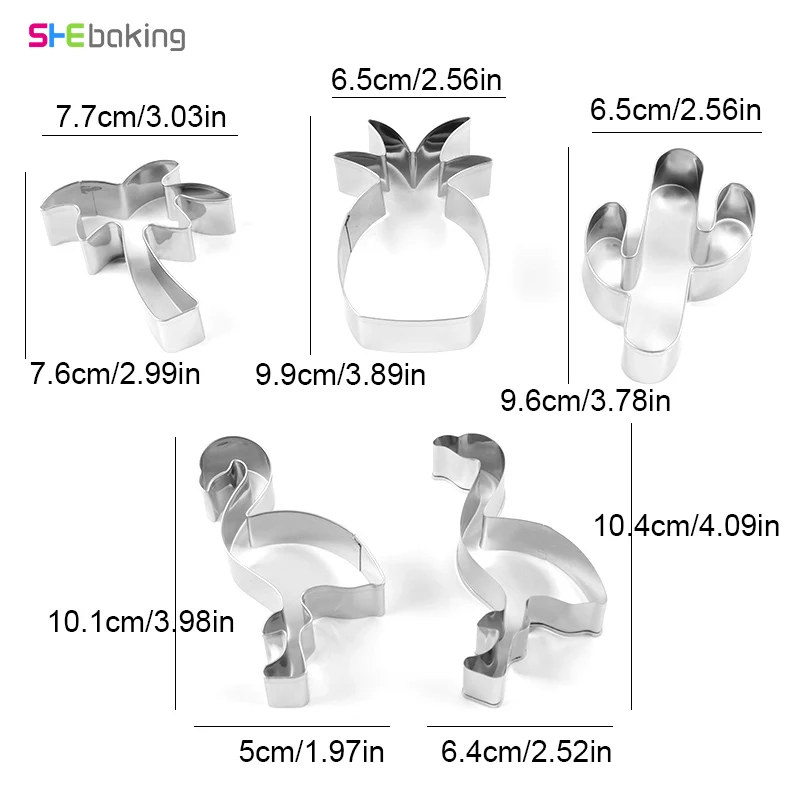 Фламинго и ананасы кокосовое дерево формочки для печенья из нержавеющей стали печенье украшения формы животного формы для печенья