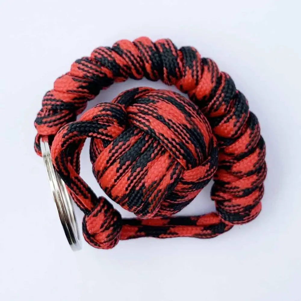 Outdoor Camping Parachute Cord Steel Ball Survival Tool Girl Self Protection Emergency Paracord Key Chain Multifunctional Rope | Спорт и