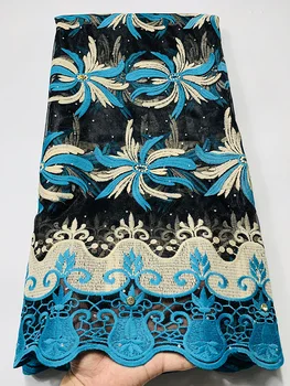 

Hot Sale African Tulle Net Laces 2020With Stones Embroidery Nigerian Tulle Mesh Lace Fabric For Wedding Party Coconut tree shape