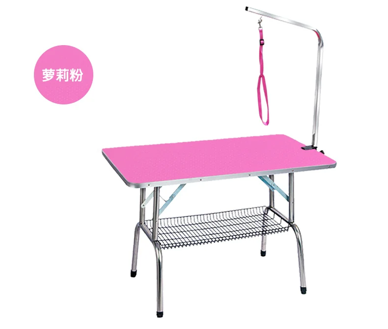 Cheap Foldable Stainless Steel Pet Grooming Table for Small Pet Portable Operating Table Rubber Surface Bath Desk Blue Pink - Цвет: 80x50x78cm pink