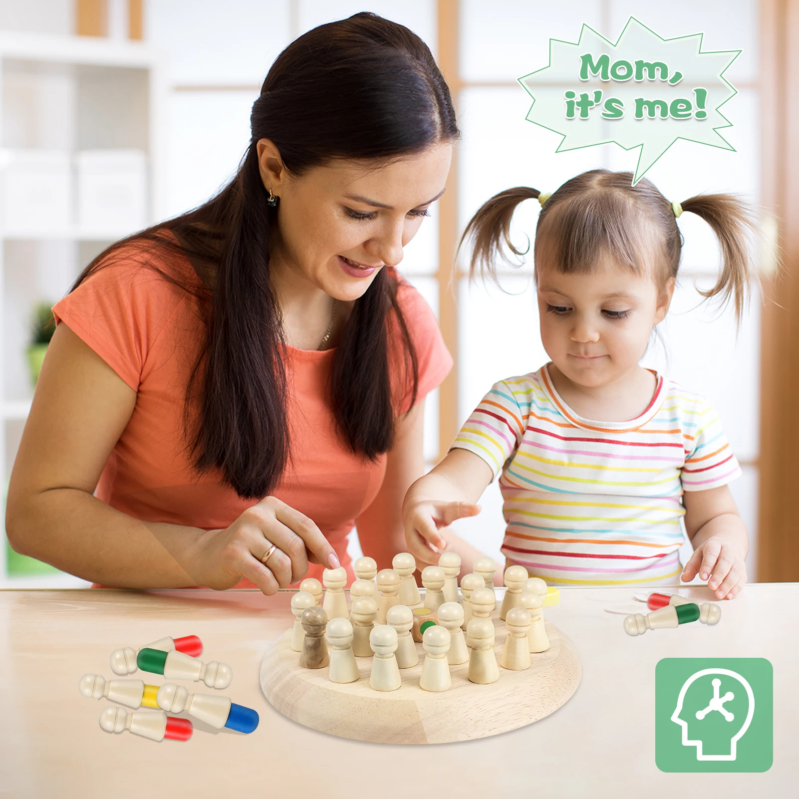 

Children Wooden Memory Matchstick Chess Game Educational Intelligent Logic Toy Brainteaser Kids Early Educational Gift Juegos