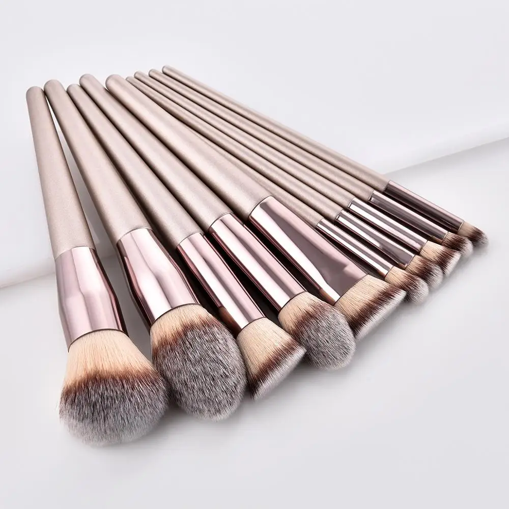 

YBLNTEK 10PCS Makeup Brushes Set Wooden Make Up Brushes for Foundation Eyeshadow Blusher Powder Concealer Highlighter Tools