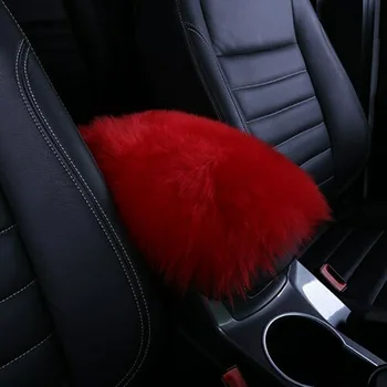 

Cushion Armrest Box Cover Universal Fur Plush Car Armrest Cover Newest