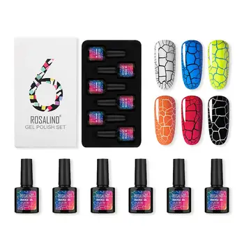 

Paraness Fashion Lucky Soak Off 3D Nail Art Gel Varnish Crack Nail Polish Crackle UV Gel Polish 10ml 6pcs Magic Crack Nail