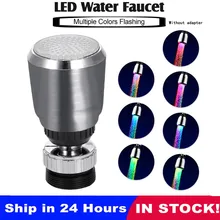 LED Water Faucet Kitchen Straem Light Faucet Bathroom Shower Tap Faucet Nozzle Head 7 Color Change Light Faucet Home Accessories