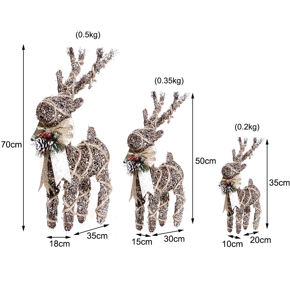 Рождественский железный провод олень рождественские украшения для дома Лось Открытый Двор Декор олень Рождественская скульптура настольные украшения