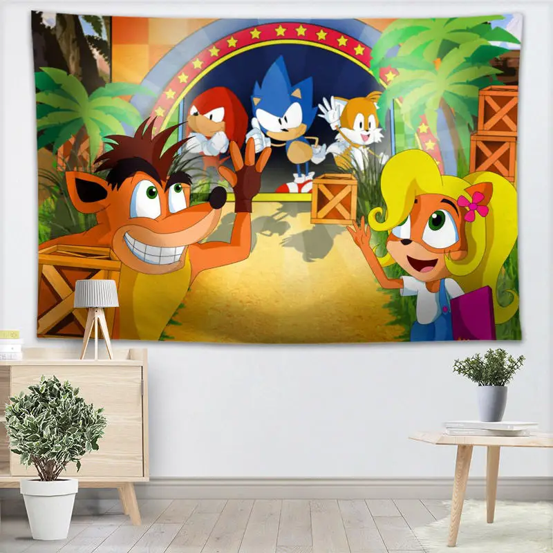 19 Sonic The Hedgehog гобелен настенный Декор для домашней вечеринки на день рождения украшения тканевые гобелены палатка туристический спальный коврик - Цвет: 19