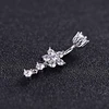 Hypoallergenic 925 Sterling Silver Plum Blossom Flower Navel Piercing Belly Button Rings Romantic Zircon Body Jewelry Women Gift 6