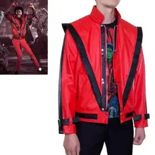 Красное кожаное пальто Майкл Джексон MJ триллер MTV белый Майкл Джексон куртка Косплей костюмы на заказ cos костюм