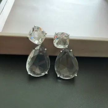 

Bridal Wedding fashion Crystal Clear cz luxury Earrings Sexy Women Dinner Dress Luxury Fine Jewelry