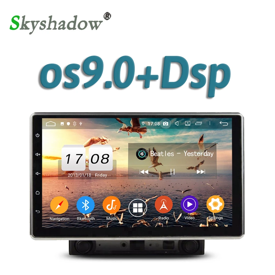 DSP 10," ips Android 9,0 4 Гб+ 32 ГБ+ 8 ядерный автомобильный dvd-плеер gps карта RDS радио wifi Bluetooth 4,2 2 Din видео выход для Универсальный