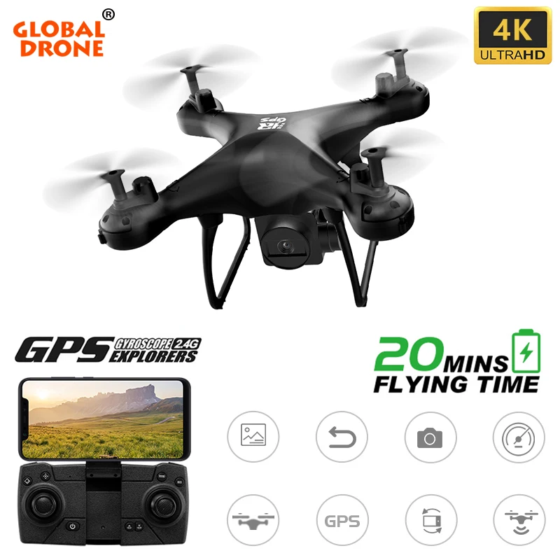 Skup GPS 4K Drone kwadrokopter z kamerą wysoki chwyt długi czas latać helikopter rc FPV Dron Quadrocopter VS E58 SG907 E520