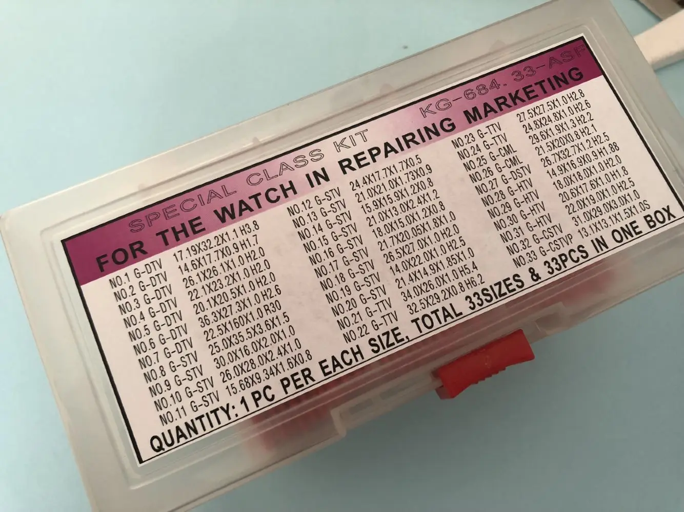 

33 PCs Special Glass Kit for the Watch in Repairing Marketing