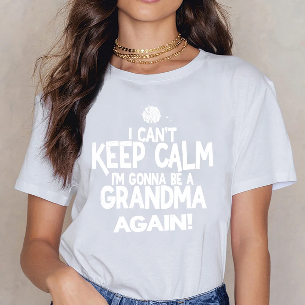 

Tops T Shirt Women Cute Grandma Pregnancy Announcement New Grandchild Design Black Print Female Shirt