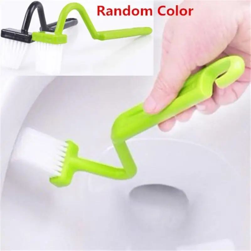 cheap Toilet Brush Portable Plastic Toilet Brush Scrubber V type Cleaner Cleaning Brush Bent Bowl Handle Cleaning Brush