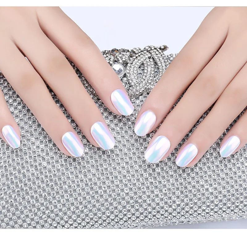 Радужная зеркальная пудра для ногтей арт блеск Русалка градиент неоновая пудра порошок нежный жемчуг блеск скидка Новинка