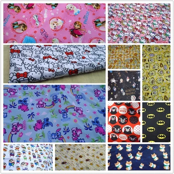 

ZENGIA 50*145cm Cartoon Cat Animals Crayon Shin-chan Polyester Fabric Patchwork For curtain/tablecloth/doll/Quilting Wallet/Sofa