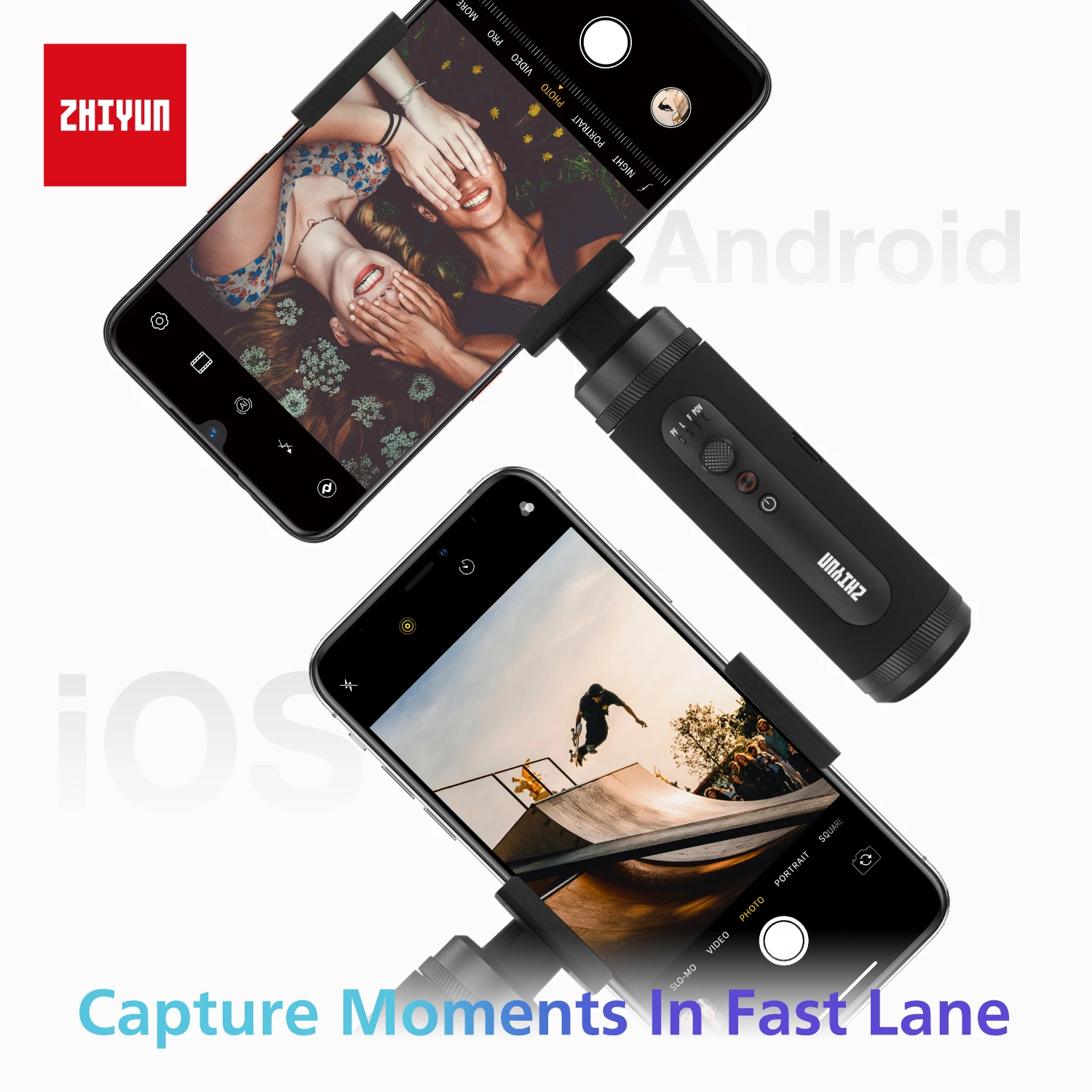 Zhiyun Smooth Q2 3-Axis Smartphone Handheld Gimbal Stabilizer Small Pocket Size 360 Degree Rotation for Phone 11 Pro Max S10 9