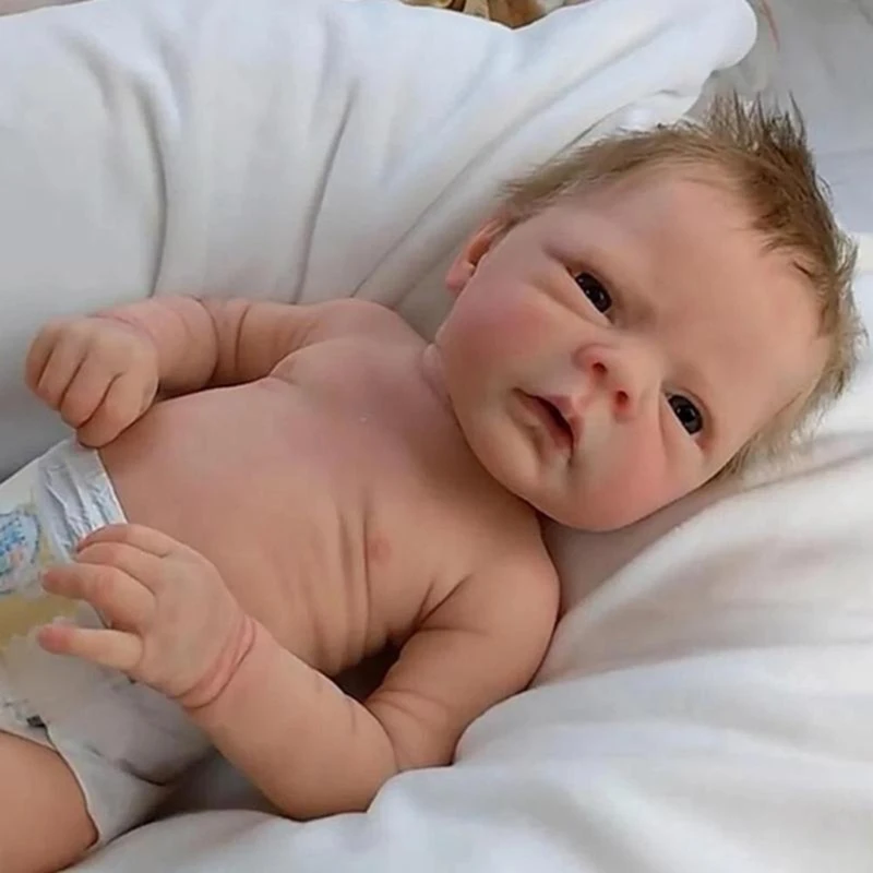 Rebornpuppen 18" Realistische Reborn Babypuppe Silikon Baby Junge Boy Geschenk 