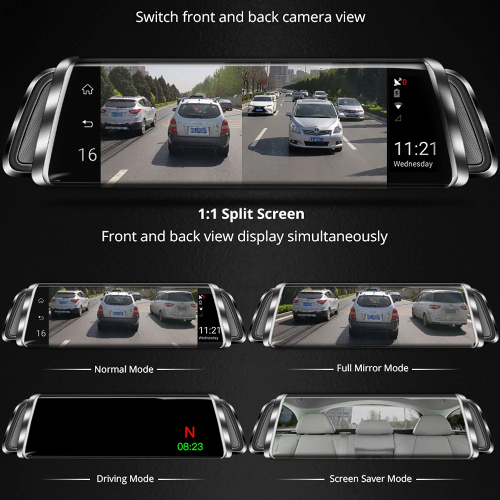 1" Автомобильный видеорегистратор 4G Android Dash камера зеркало заднего вида камера gps ADAS Зеркало рекордер 1080P потоковый медиаплеер для Anstar G07