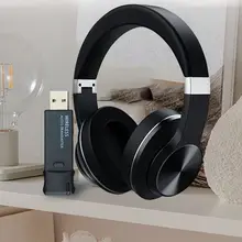 Bluetooth 5.0 Headphones Headset with Mic 3.5mm and USB Bluetooth Audio Transmitter for PC TV Laptop Mobile Phone Tablet