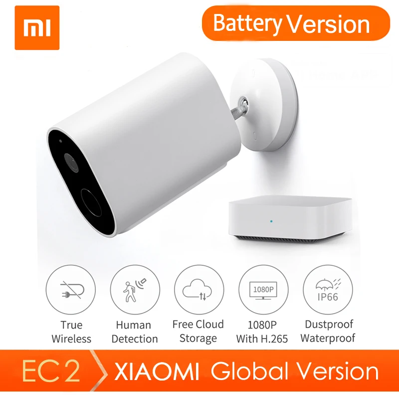 Xiaomi-cámara IP EC2 para exteriores, videocámara impermeable con detección humanoide IA, 1080P, impermeable, nocturna, para el hogar, versión Global
