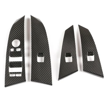 

1 Set Car Interior Carbon Fiber ABS Window Lift Switch Button Trim For BMW 5 Series E60 E61 2004-2006 Car Accessories