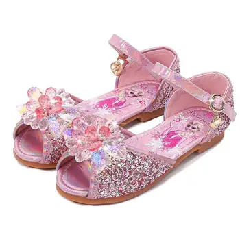 

Summer Toddler Girls Elsa Sandals Glitter Rhinestone Party Princess Sandal Girl Kids Little Snow Queen Sandals