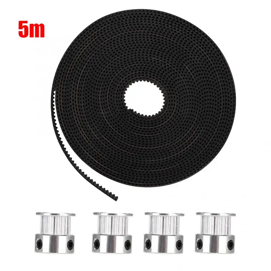 GT2 5M Timing Belt+ 4pcs 20 Teeth Inner Hole 8mm Synchronous Pulleys for 3D Printer