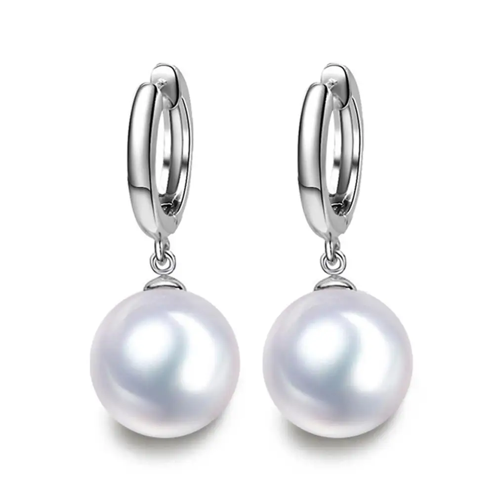 

FEEYOO Classic Design Geometric Round Earrings For Women Party Fashion Shell Pearl Earrings Idea Gift