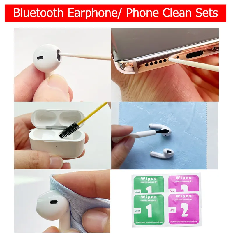 Совместимый с Bluetooth чехол для наушников чистящие инструменты Airpods Pro 2 1 4 3 Airdots Huawei