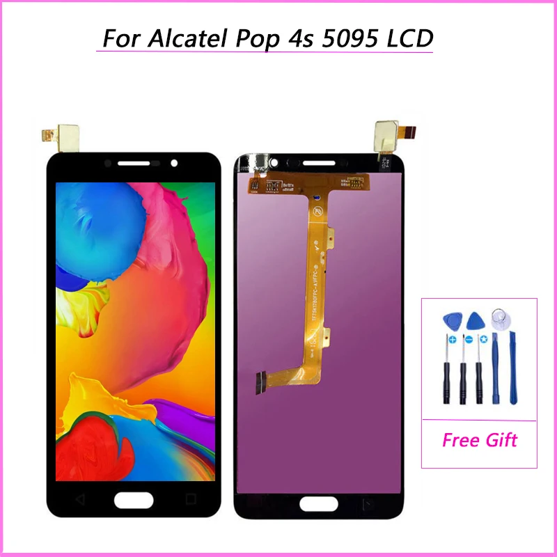 Протестирован для Alcatel One Pop 4S 5095 5095B 5095I 5095K ЖК дисплей с кодирующий